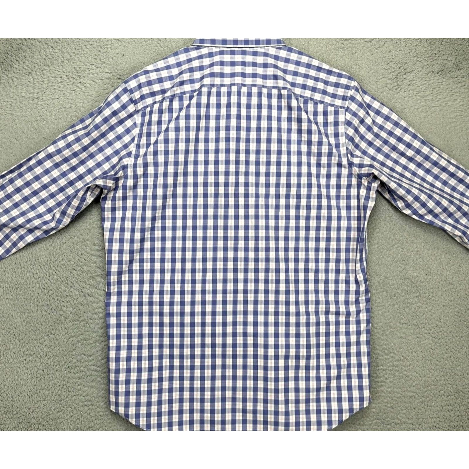 Banana Republic Banana Republic Shirt Adult Large 16-16.5 34-35 Purple Plaid Dress Button Up Men Size 42R - 3 Thumbnail