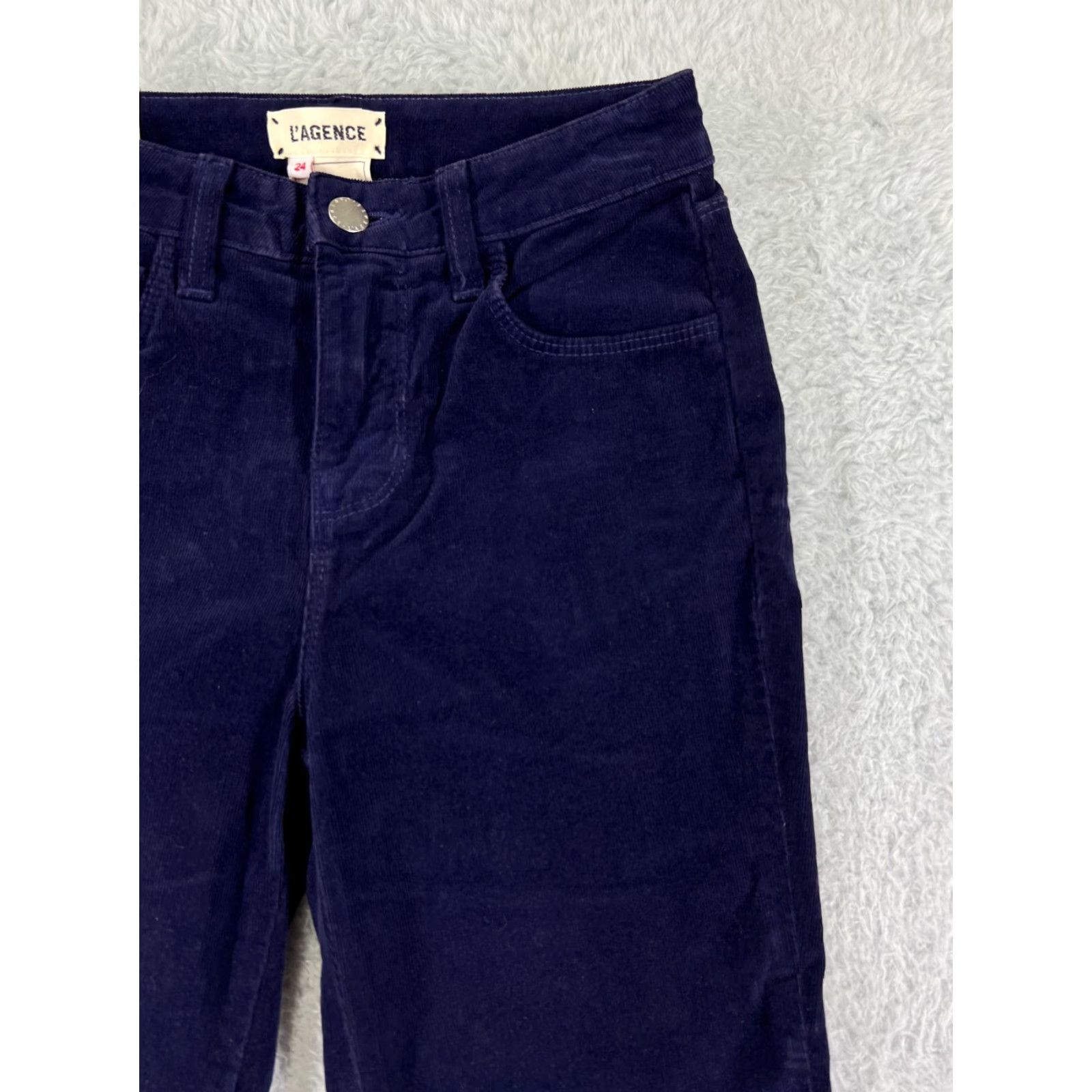 L'AGENCE L'AGENCE Jeans Womens 24 Blue Skinny 5-Pocket Design Denim Corduroy Stretch Pocket Zipper Button Vintage No N/A Size 42" / US 20 - 6 Thumbnail