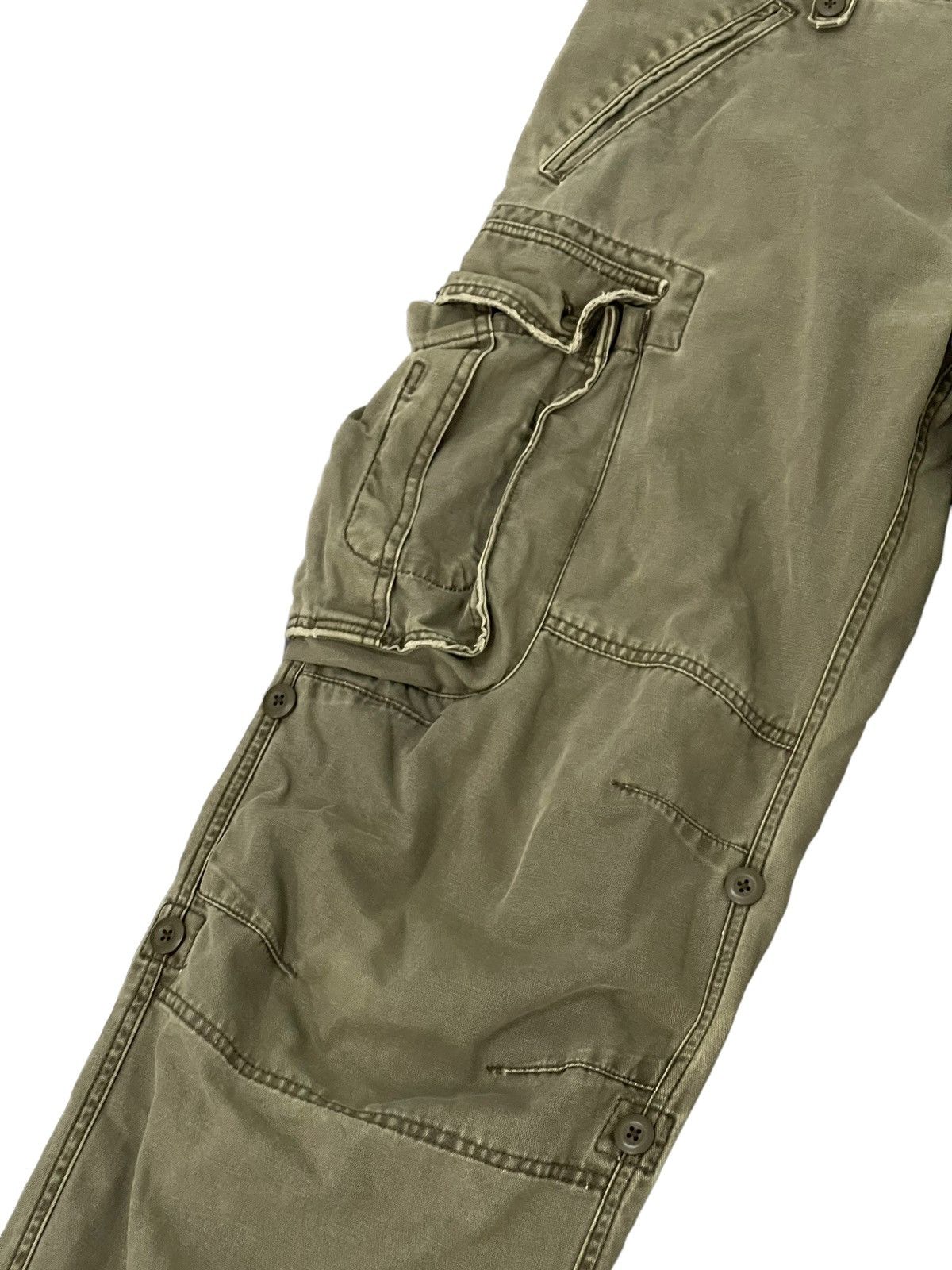 Japanese Brand Wide Cargo Sunny Cloud Cotton Canvas Military 7🟦2 Size US 31 - 6 Thumbnail