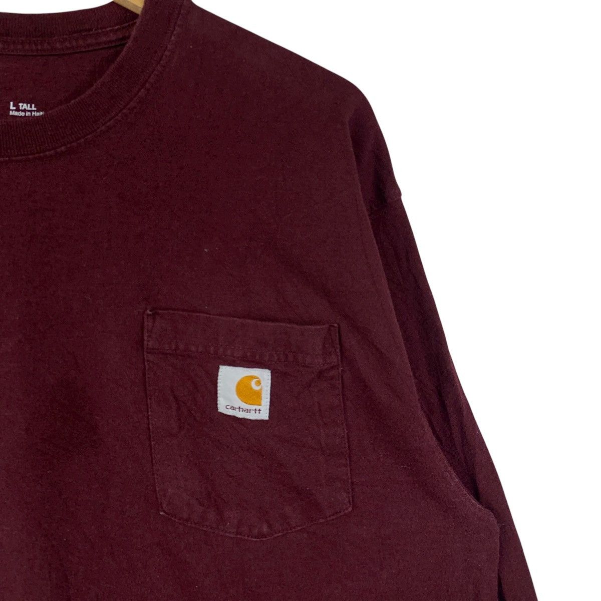 Carhartt Carhartt L/S Pocket T-Shirt Burgundy Maroon K126 Workwear Size US L / EU 52-54 / 3 - 5 Thumbnail