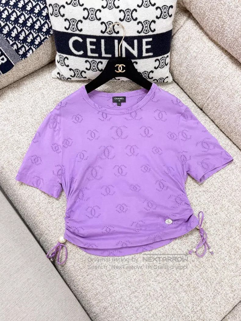 Chanel Chanel Hollow-out double c letter logo dark pattern drawst Size S / US 4 / IT 40 - 3 Thumbnail