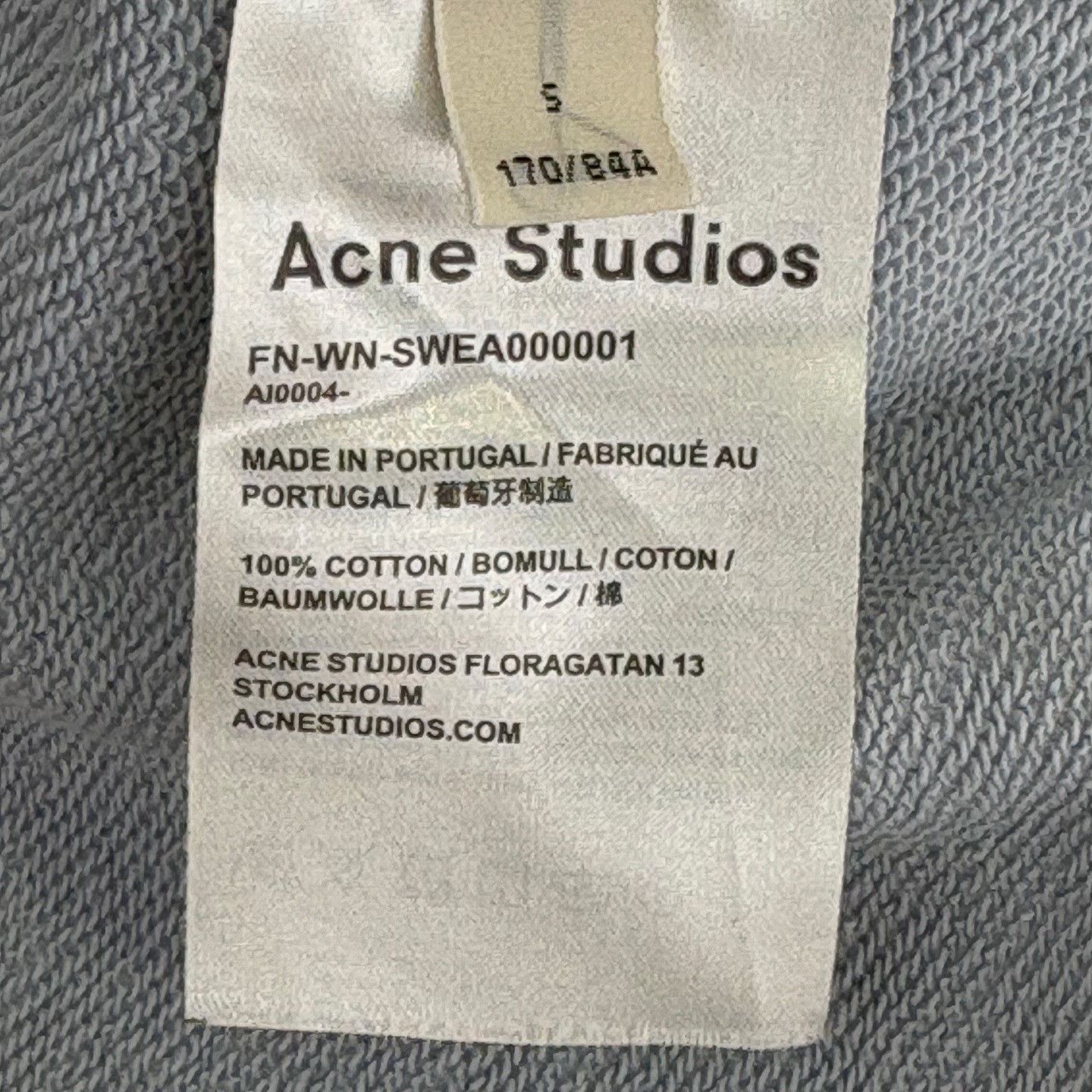 Other Acne Studios Haze-blue letter embroidered washable hoodie| Size US M / EU 48-50 / 2 - 4 Thumbnail