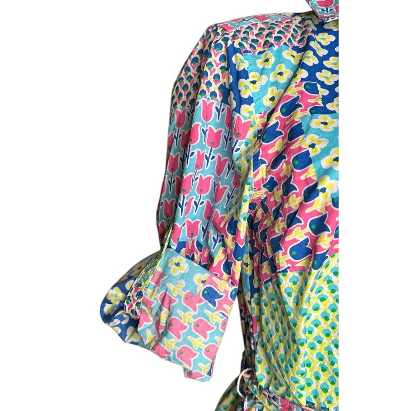 Other Talbots Island Patchwork Floral Print Belted Shirt Dress 4 Size S / US 4 / IT 40 - 7 Thumbnail