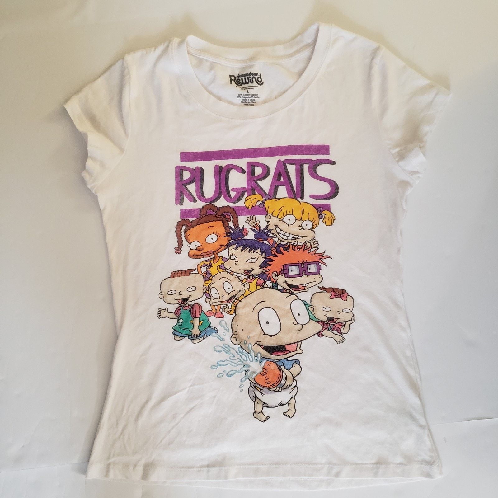 Nickelodeon Vintage Nickelodeon Rugrats White T-shirt Jr. Medium #A54PJ Size M / US 6-8 / IT 42-44 - 1 Thumbnail
