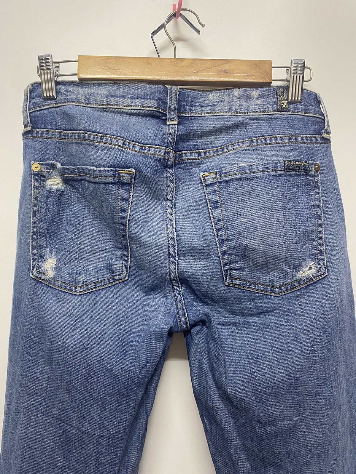 7 For All Mankind 7 For All Mankind Distressed Denim Jeans Stretch Size 29" - 5 Thumbnail