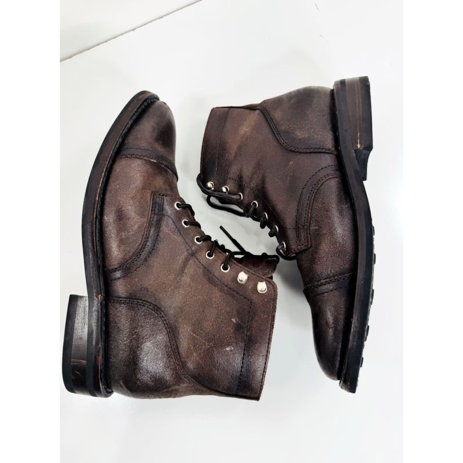 Vintage THURSDAY Boots Chukka Cap Toe Leather Leather Mens 9.5 Brown 6 Size ONE SIZE - 3 Thumbnail