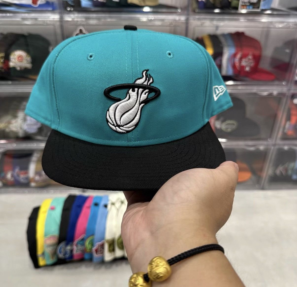 New Era New Era NBA Miami Heat Classic Flat Brim Baseball Cap J32 Size ONE SIZE - 1 Thumbnail