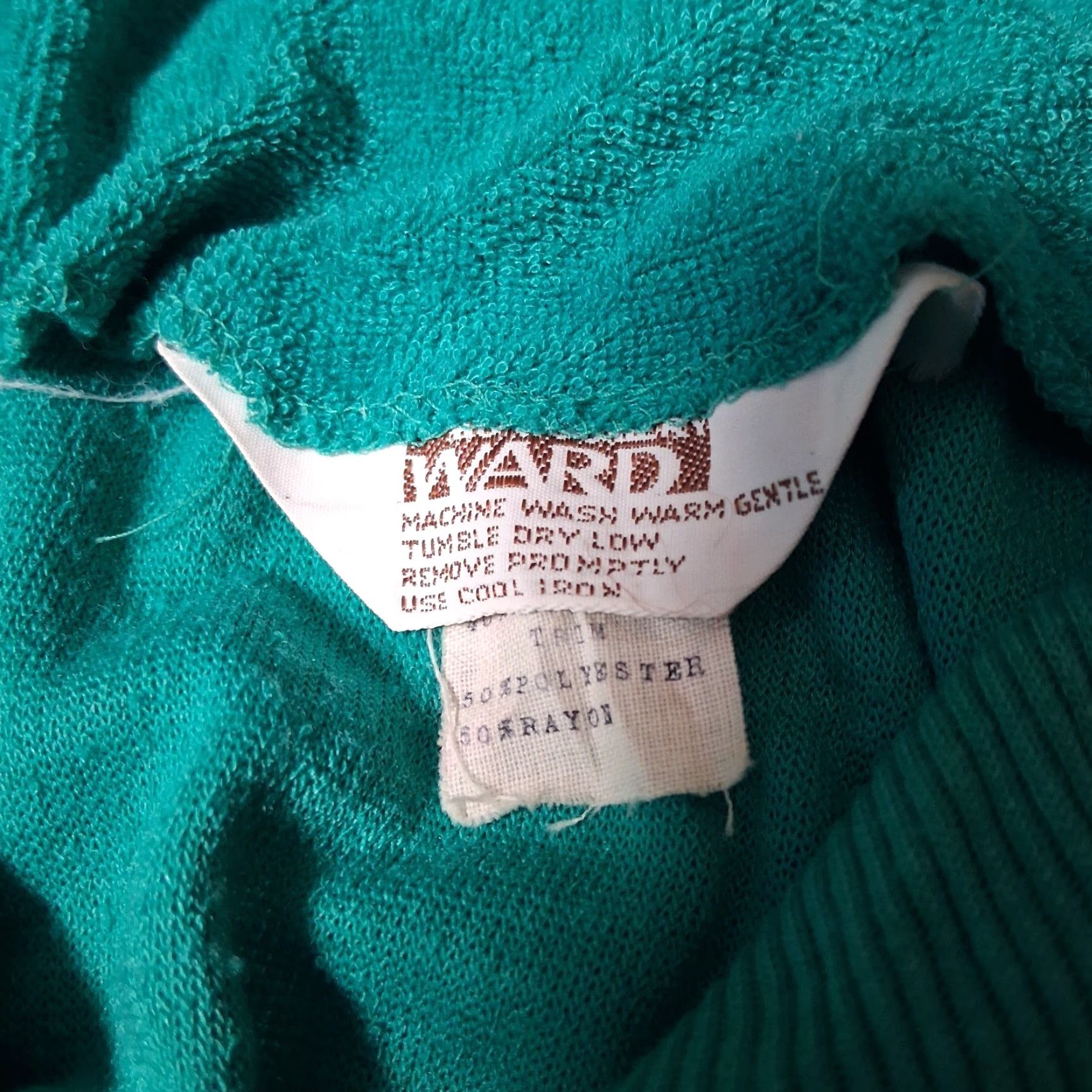 Vintage VINTAGE Montgomery Ward Dress Shirt Dress Jade Green 1970s Terry Cloth 18 Women’s Womens Size XXL / US 16-18 / IT 52-54 - 5 Thumbnail
