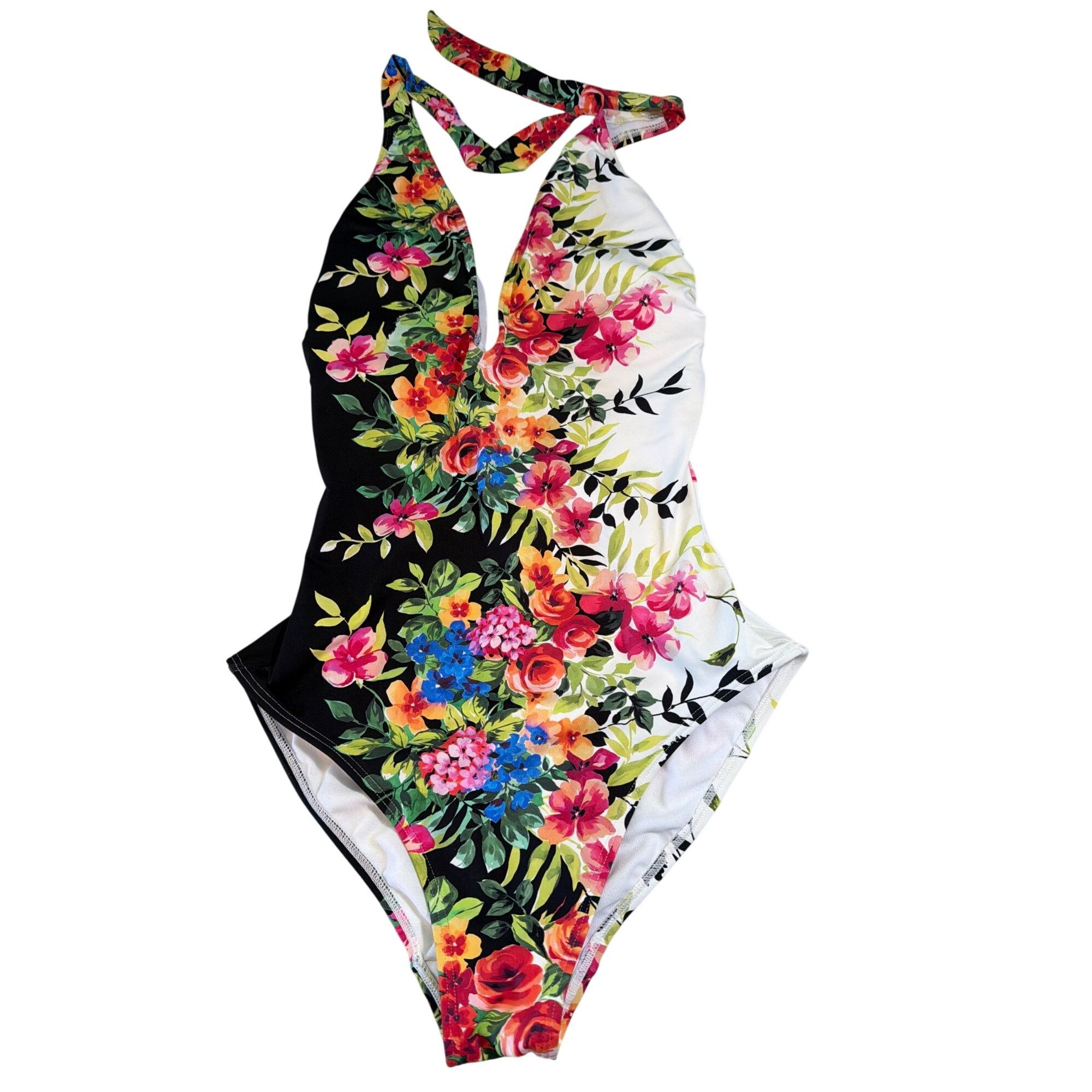 Johnny Was New Johnny Was Spring Halter One Piece Floral Swim Suit Smal Size ONE SIZE - 14 Thumbnail