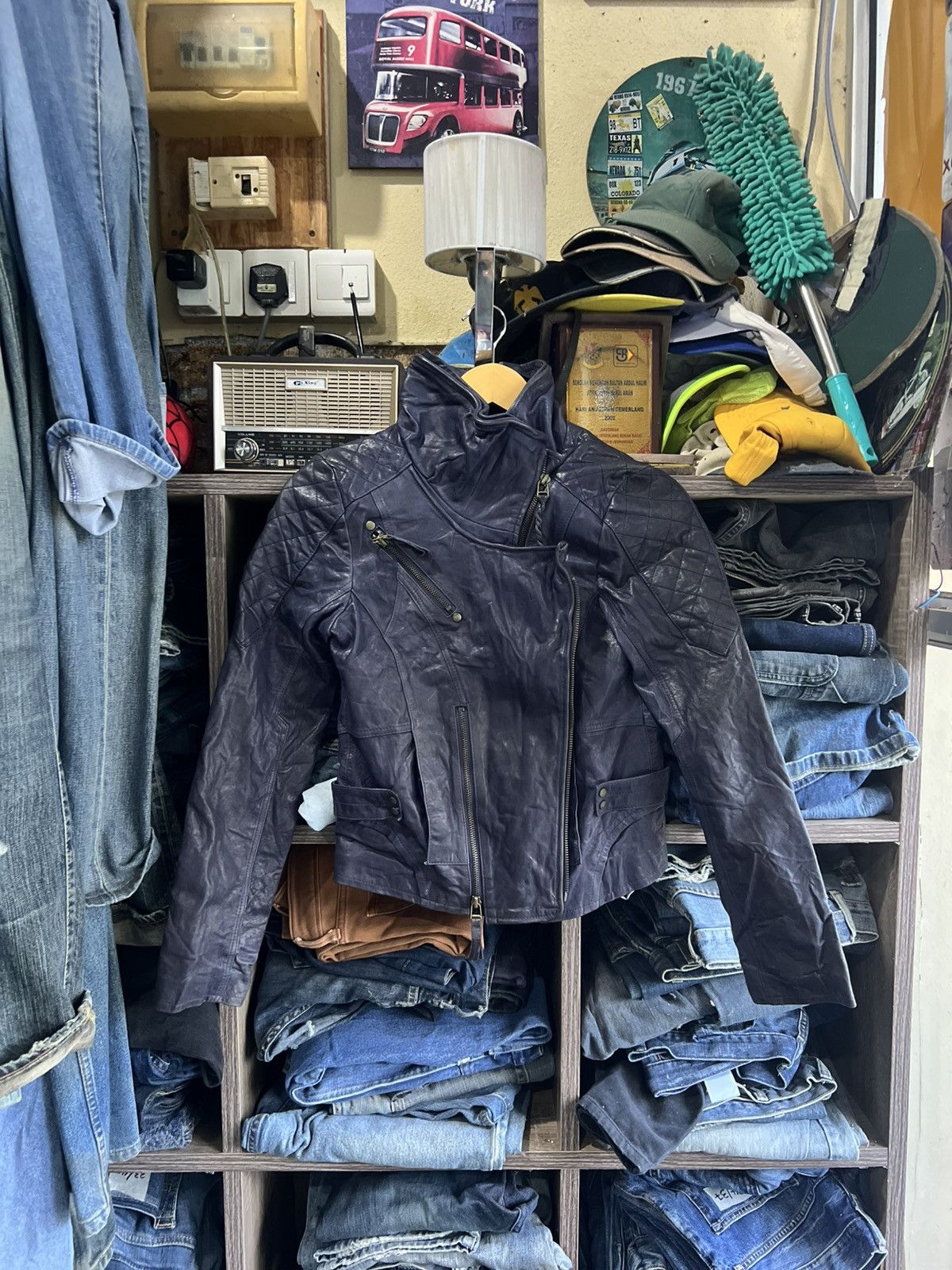 Borsalino 🔥Borsalini Italy Leather Zipper Jacket Size XS / US 0-2 / IT 36-38 - 1 Thumbnail