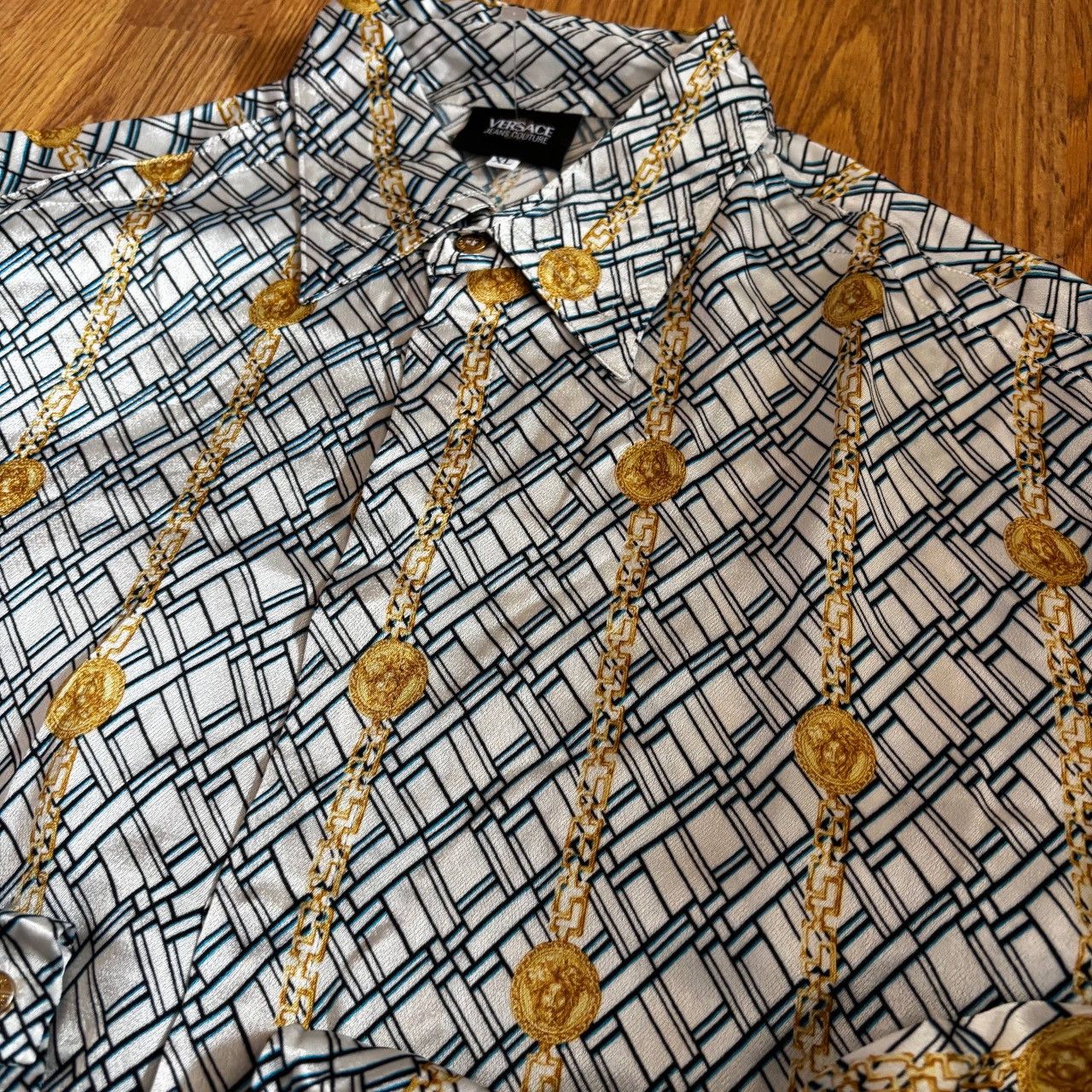 Versace Jeans Couture Versace Jeans Men's Medusa Overprint Shirt Buttom Up Size US XL / EU 56 / 4 - 3 Thumbnail