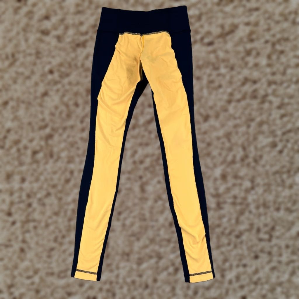 Lululemon Lululemon Wunder Under Pant Colorblock Yellow Blue Women's 4 Yoga Gym Straight Leg 30.5 in Inseam Pants Size 27" / US 4 / IT 40 - 1 Thumbnail