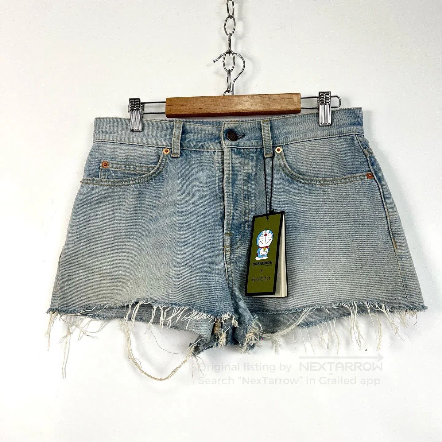 Gucci Gucci x Doraemon Blue Embroidery Denim Shorts. Size 28" / US 6 / IT 42 - 1 Thumbnail