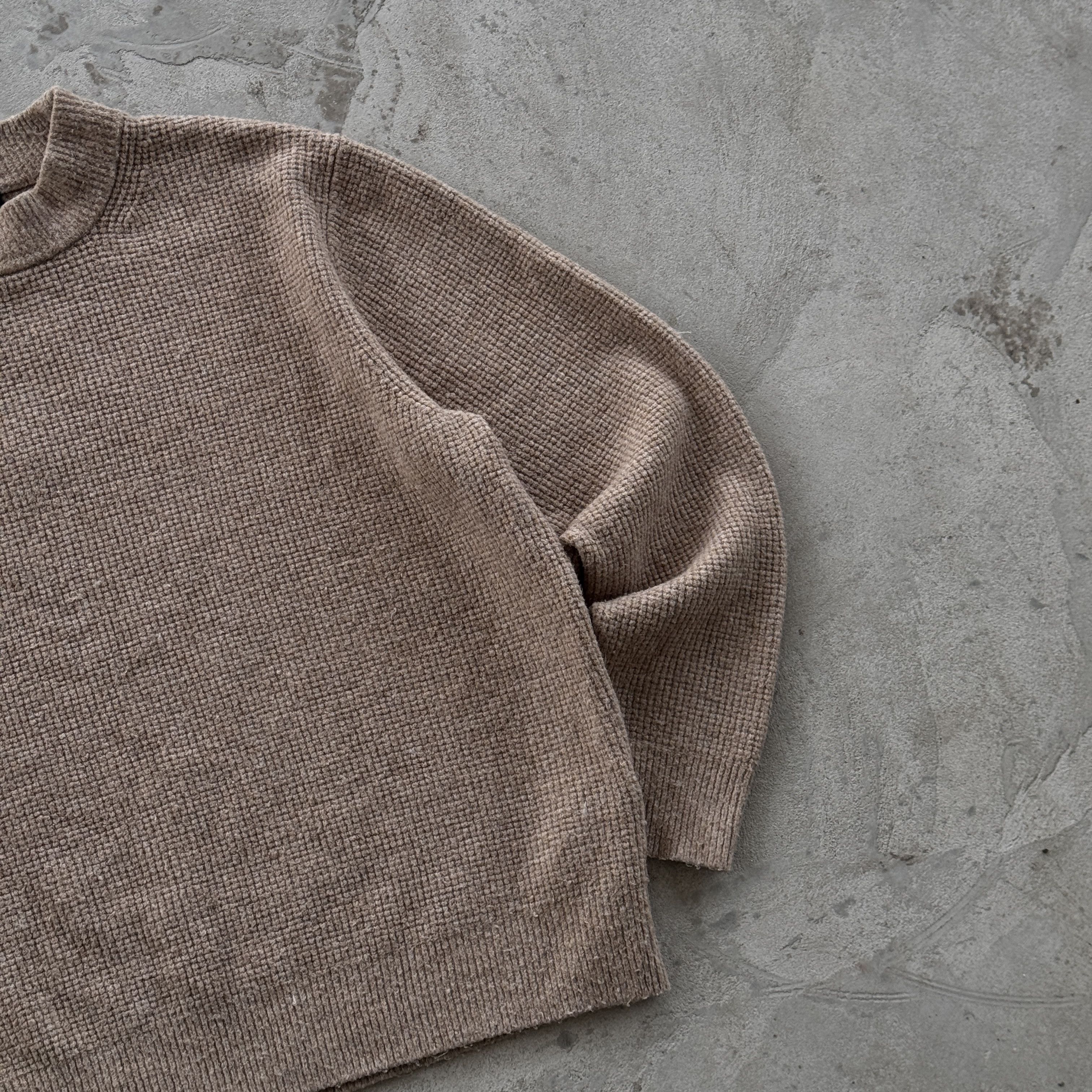 Uniqlo Vintage Uniqlo Mock Neck Knit Sweater Tan Pullover Wool Size US XL / EU 56 / 4 - 2 Thumbnail