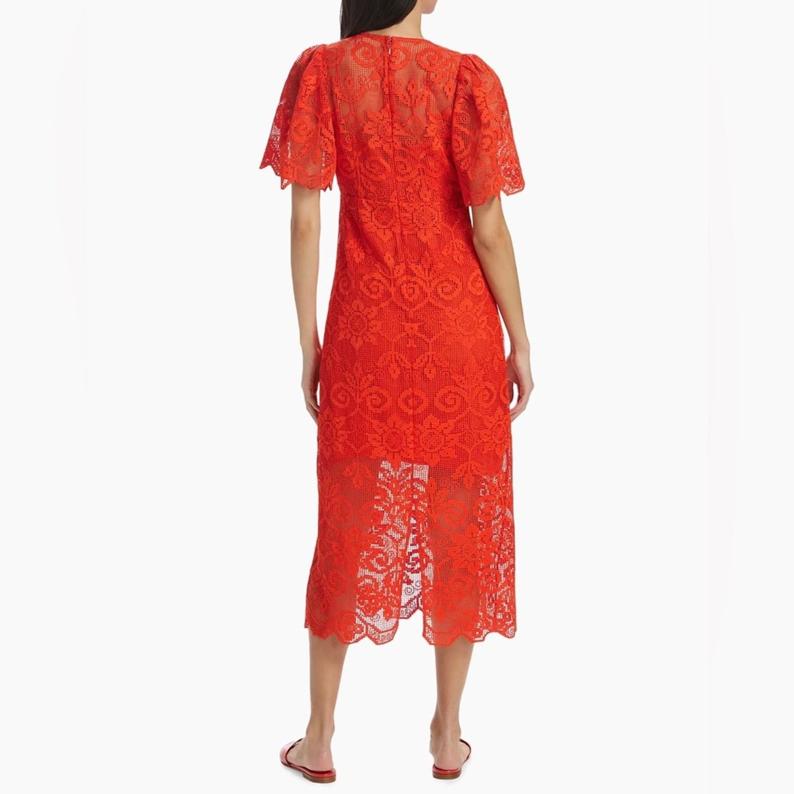 RHODE NWT Rhode Eda Red Lace Dress size 8 Size M / US 6-8 / IT 42-44 - 4 Thumbnail