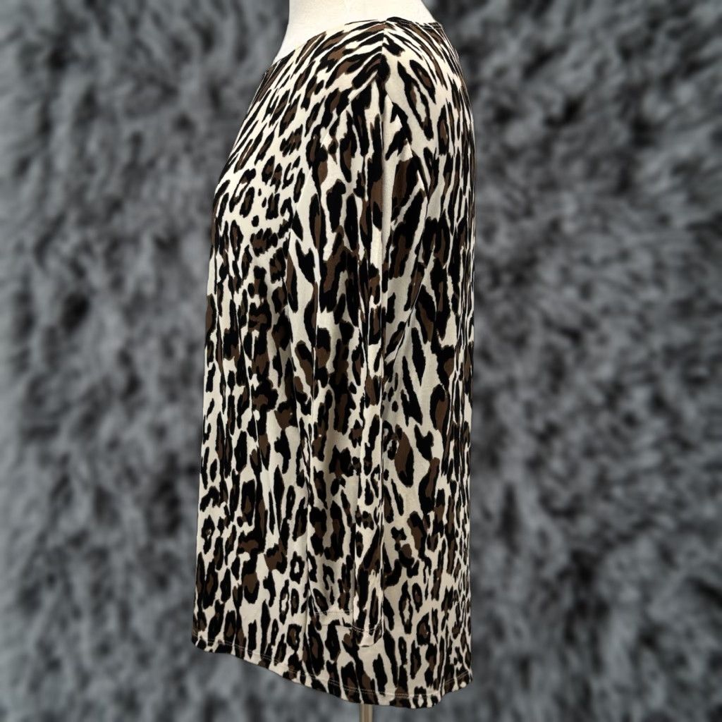 Vintage Chicos Travelers Tunic Top L US Large Women’s Animal Print Asymmetric Slinky Size L / US 10 / IT 46 - 1 Thumbnail