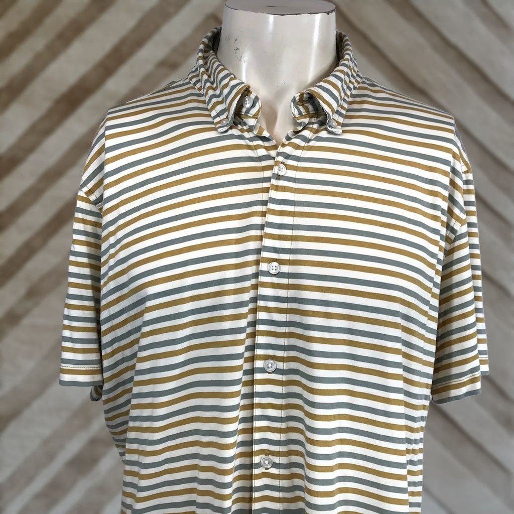 Bonobos BONOBOS Striped Short Sleeve Button-Up Shirt XL Size US XL / EU 56 / 4 - 1 Thumbnail
