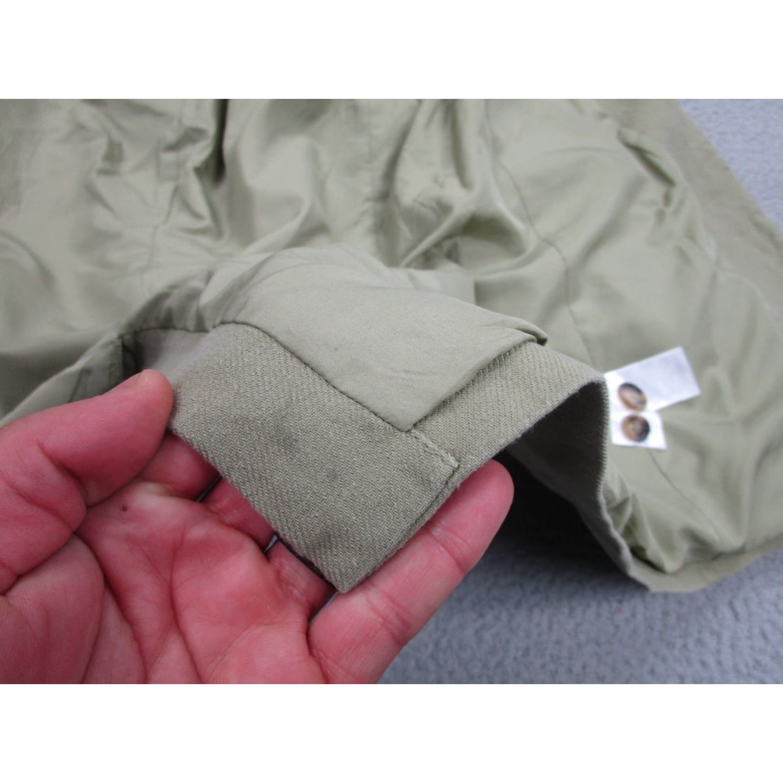 H&M H&M Blazer Mens L Linen Jacket Coast Travel Preppy Notch Lapel Slim 2 Piece Olive Green/Olive Beige Green Solid Size 42R - 7 Thumbnail