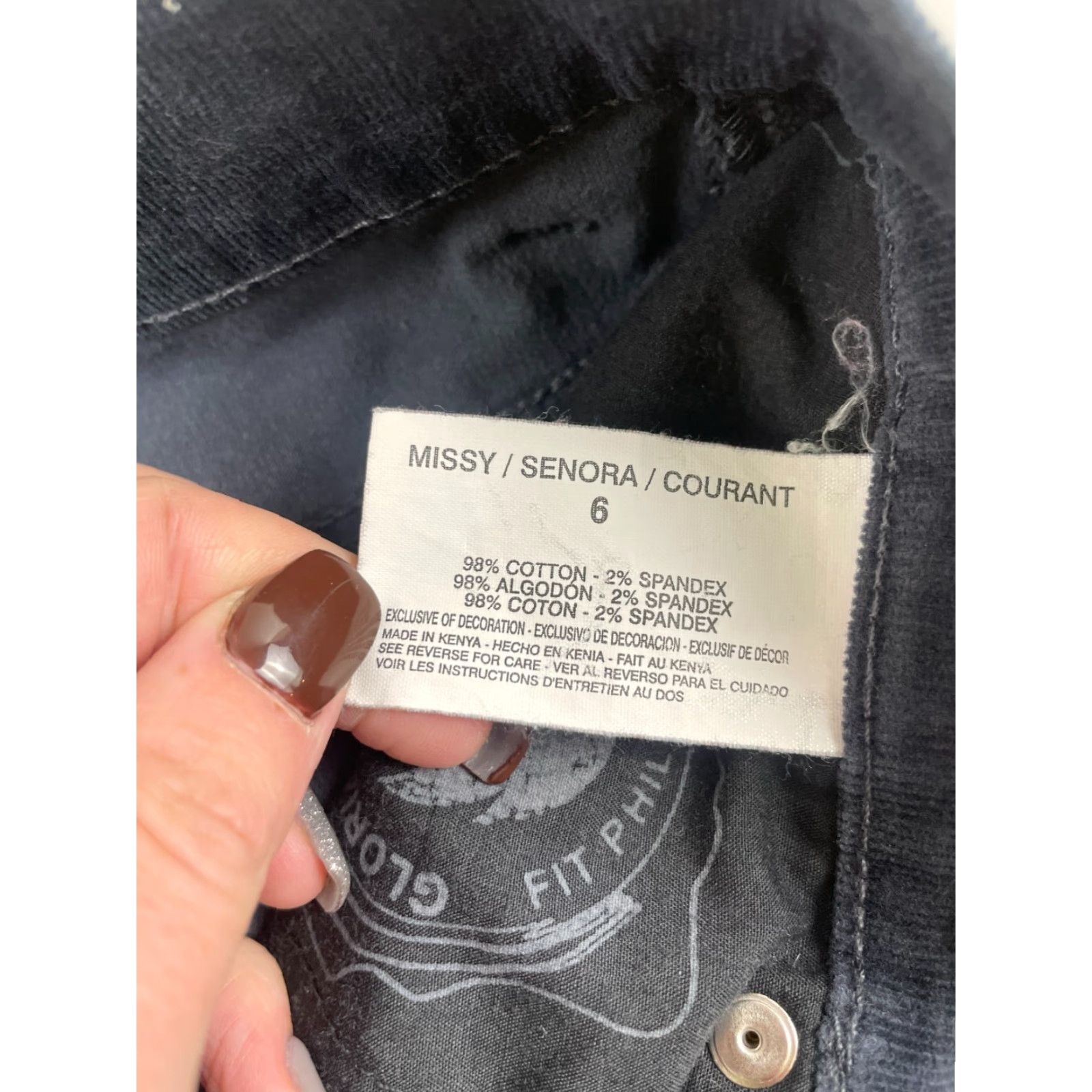 Gloria Vanderbilt Gloria Vanderbilt Pants Women's Size 6 Blue Mid-Rise Corduroy Flat Front Straight Hemmed to 29" Inseam 29" Chino Solid Womens Size 28" / US 6 / IT 42 - 7 Thumbnail