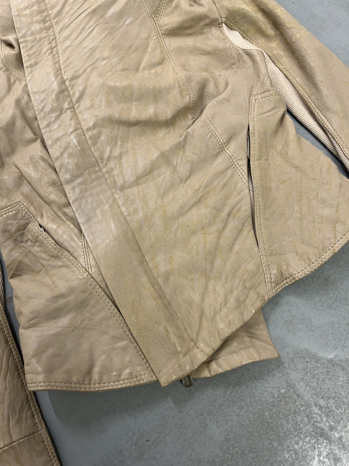 TWINSET Vintage Side Zipper Faded Leather Jacket Size S / US 4 / IT 40 - 5 Thumbnail