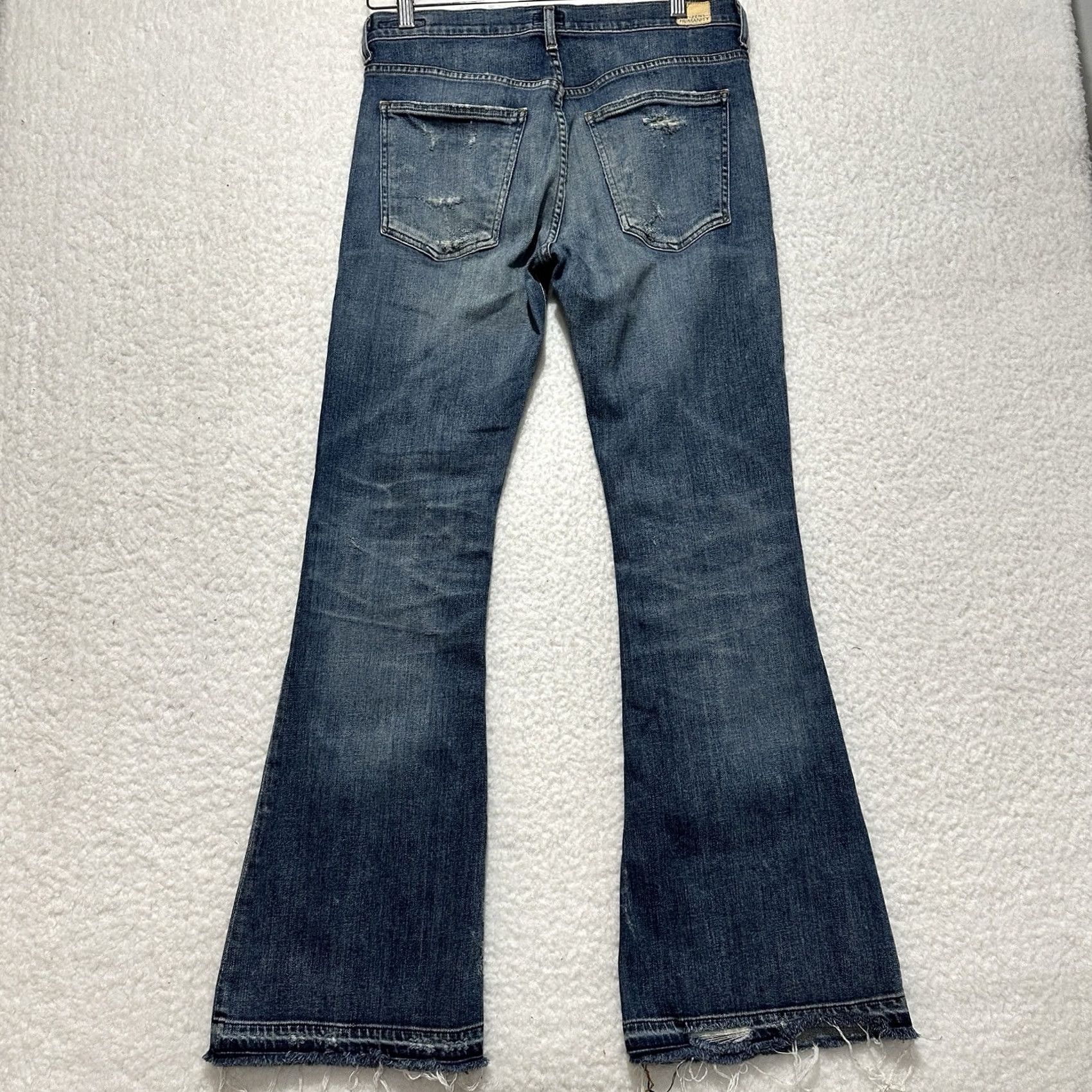 Citizens Of Humanity VINTAGE Citizens of Humanity Drew Flip Flop Flare Denim Jeans 28 Blue Womens Wide Leg 5-Pocket Distressed Jeans Size 28" / US 6 / IT 42 - 2 Thumbnail