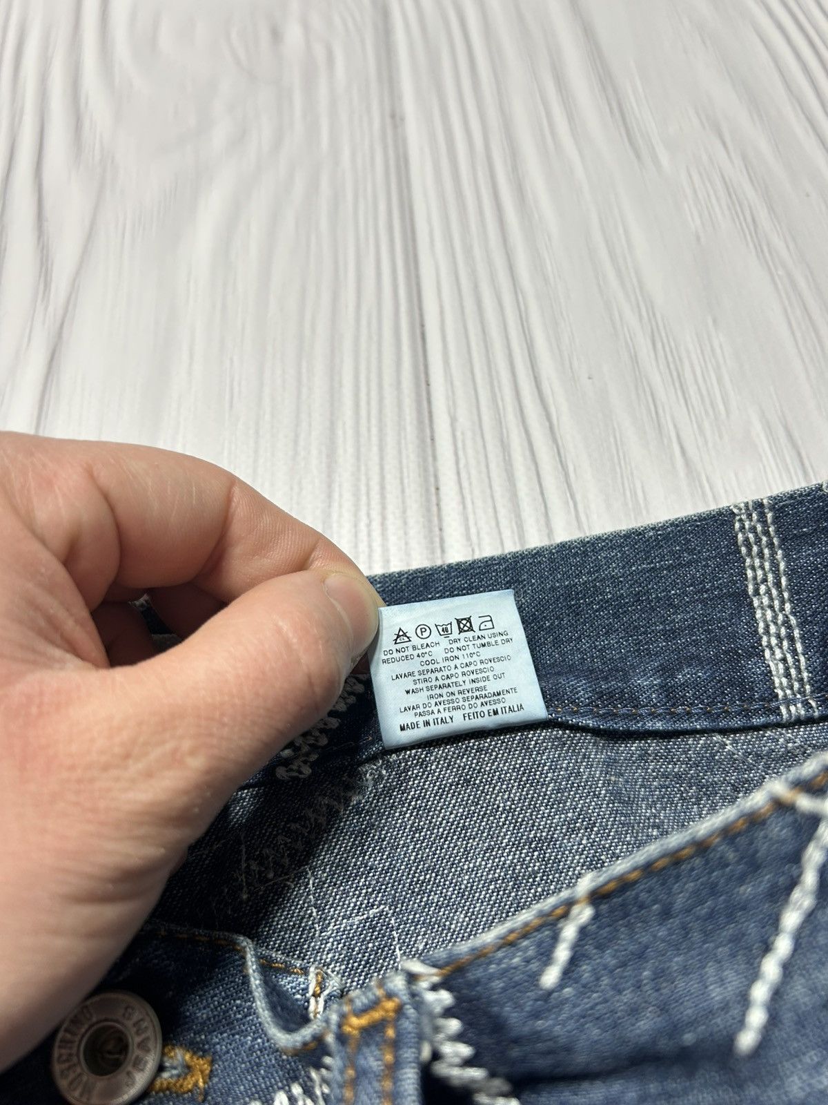 Moschino Rare Vintage Moschino Embroidered Stitch Denim Jeans Size US 33 - 14 Thumbnail