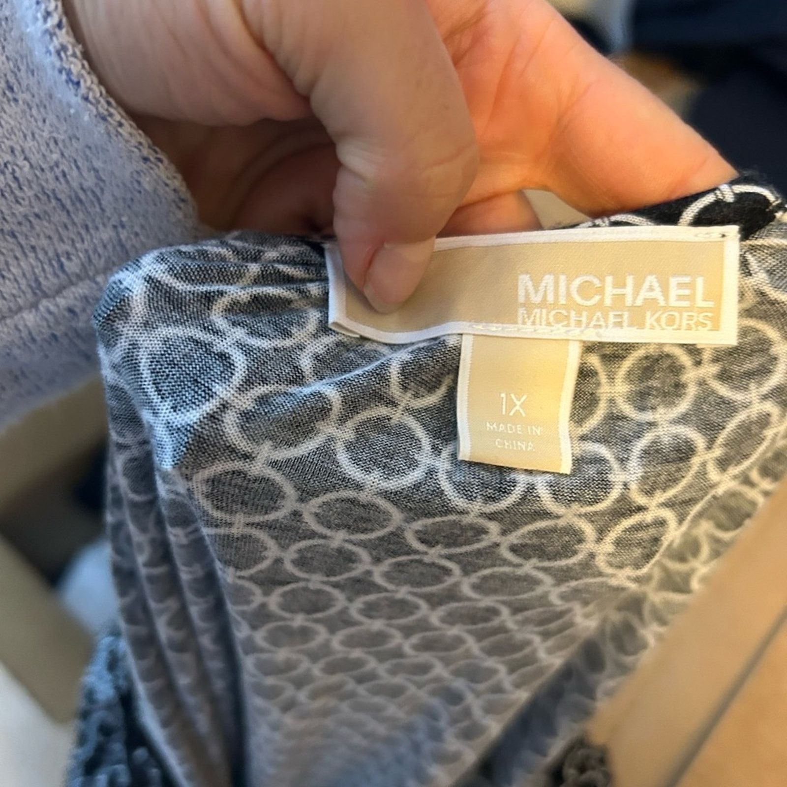 Michael Kors Michael Michael Kors Black and White Geometric Patterned Top Size XL / US 12-14 / IT 48-50 - 4 Thumbnail