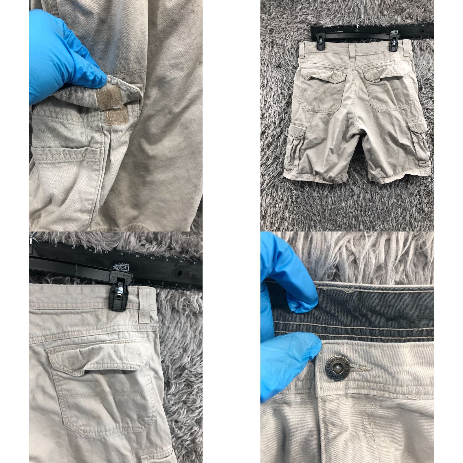 Wrangler Wrangler Cargo Shorts Mens Size 32 Mid Rise Beige Medium Wash 5-Pocket Logo Canvas Casual Denim? Size US 32 / EU 48 - 8 Thumbnail