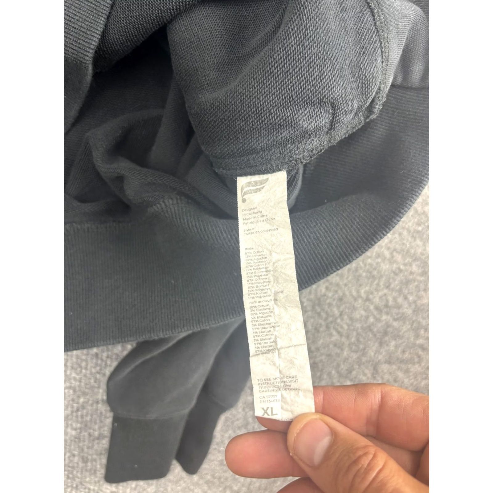 Fabletics Fabletics Jacket Mens XL Black Full Zip Bomber Varsity Raglan Striped Collar Size US XL / EU 56 / 4 - 6 Thumbnail