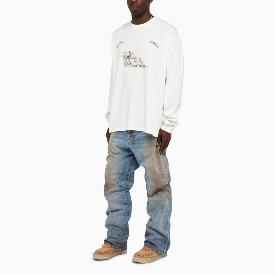 1989 STUDIO o1d2blof1124 Long Sleeve T-Shirt in White Size US XXL / EU 58 / 5 - 4 Thumbnail