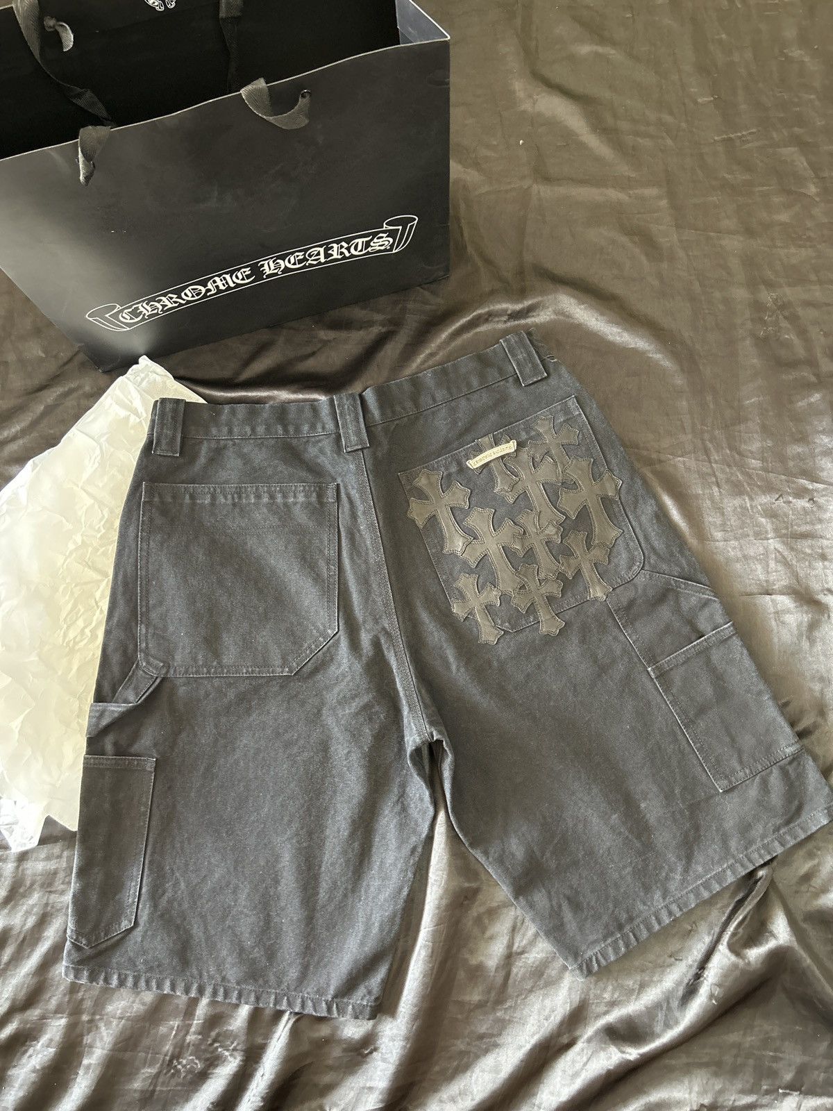 Chrome Hearts Chrome Hearts Double Knee Black Carpenter Shorts(10 Patches) Size US 34 / EU 50 - 1 Thumbnail
