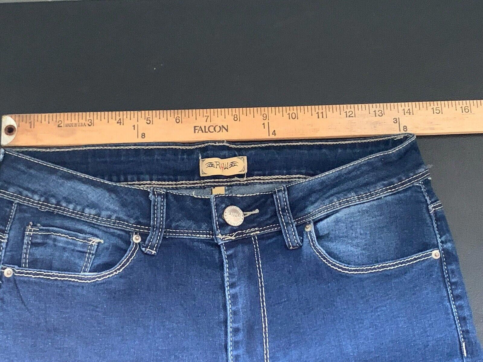 Designer RAW 7 Jeans Sz 11 Mid Rise Stretch Slim Fit Distressed Size 32" / US 10 / IT 46 - 6 Thumbnail