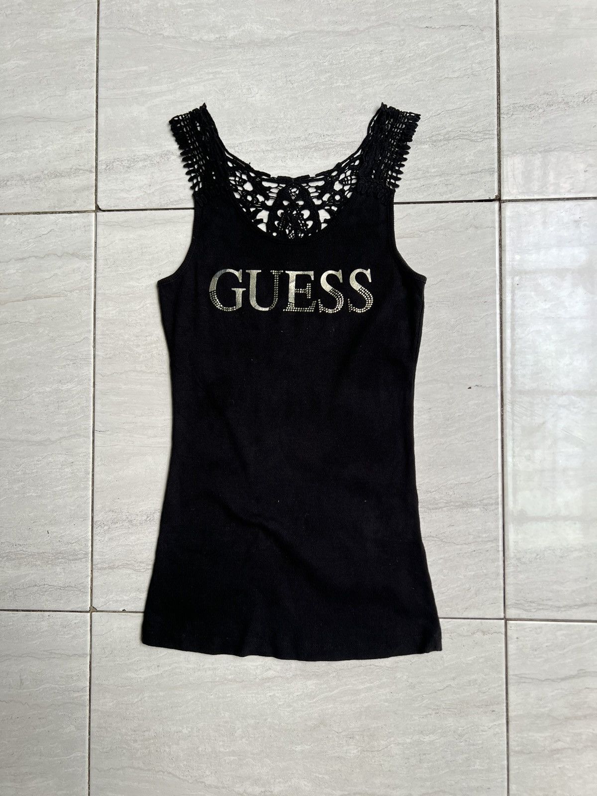 Guess GUESS Black Sleeveless T-shirt Size US XS / EU 42 / 0 - 1 Thumbnail
