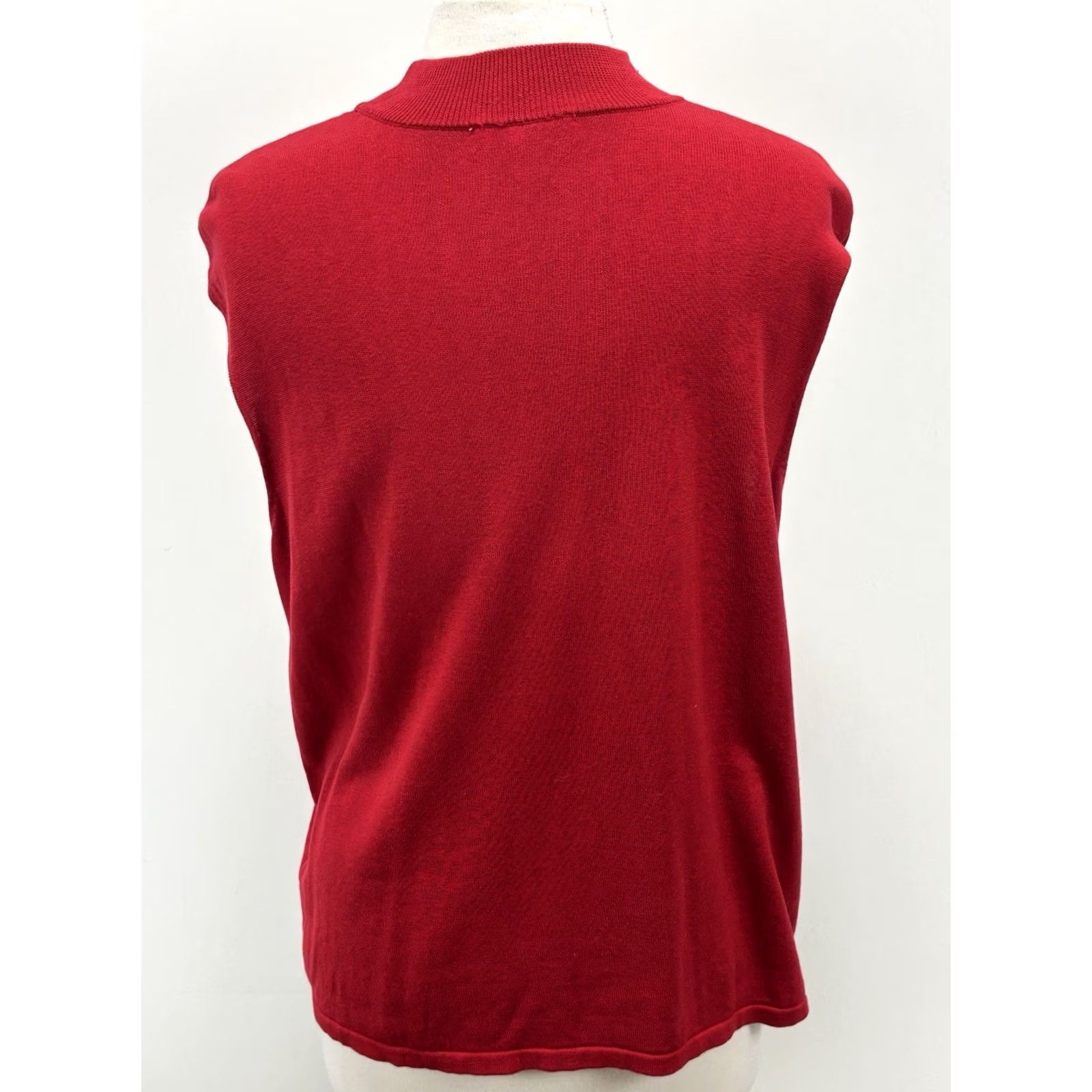 Coldwater Creek Coldwater Creek Cardigan Sweater Twin Set Women’s 2X Plus Red Silk Blend Knit Mock Neck Long Sleeve Solid Vintage: No 2 Pc Set Womens Size XXL / US 16-18 / IT 52-54 - 3 Thumbnail