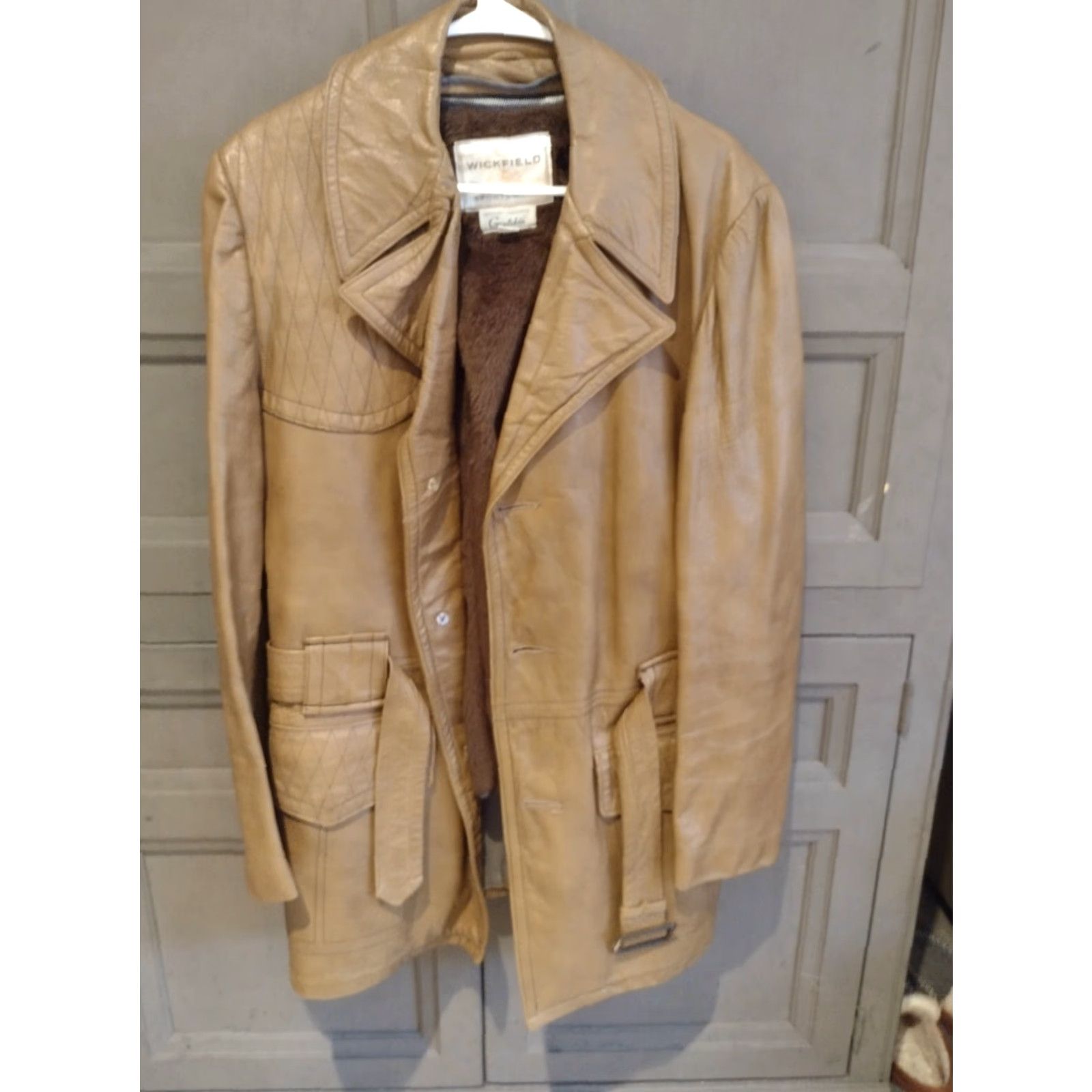 Vintage VINTAGE Wickfield Sportswear Leather Jacket Men 42 Brown Goatskin 70s Cowboy Casual Size US XS / EU 42 / 0 - 2 Thumbnail