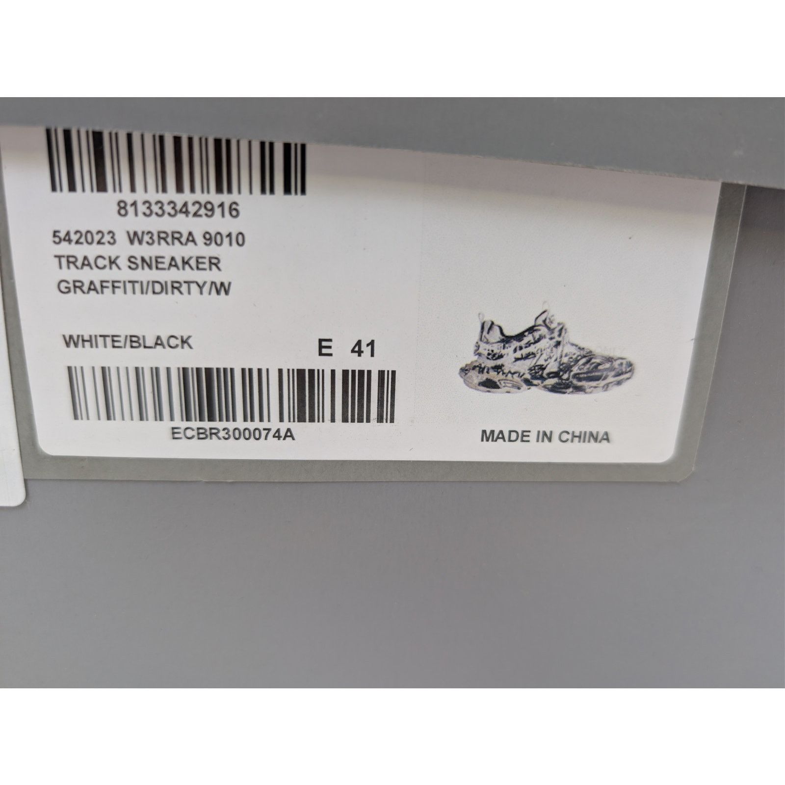 Balenciaga o1rshd1 Graffiti/Dirty/w Track Sneakers in White/Black Size US 8 / EU 41 - 18 Thumbnail