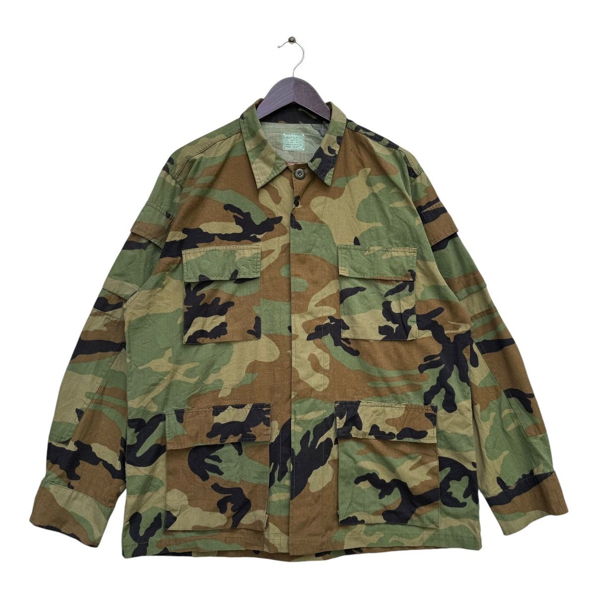 Vintage Us Army Woodland Camouflage Hot Weather Shirt Jacket Size US L / EU 52-54 / 3 - 1 Thumbnail
