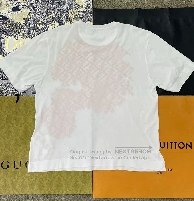 Fendi Fendi White and Orange Old Logo Letter Short Sleeve, Unise Size US XL / EU 56 / 4 - 2 Thumbnail
