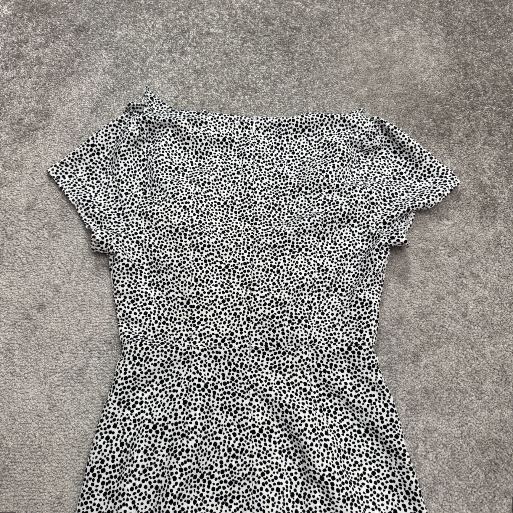 PRINCESS POLLY Princess Polly Rezar Ruffle Mini Wrap Dress Womens 4 Black White Polka NWT New Size S / US 4 / IT 40 - 3 Thumbnail