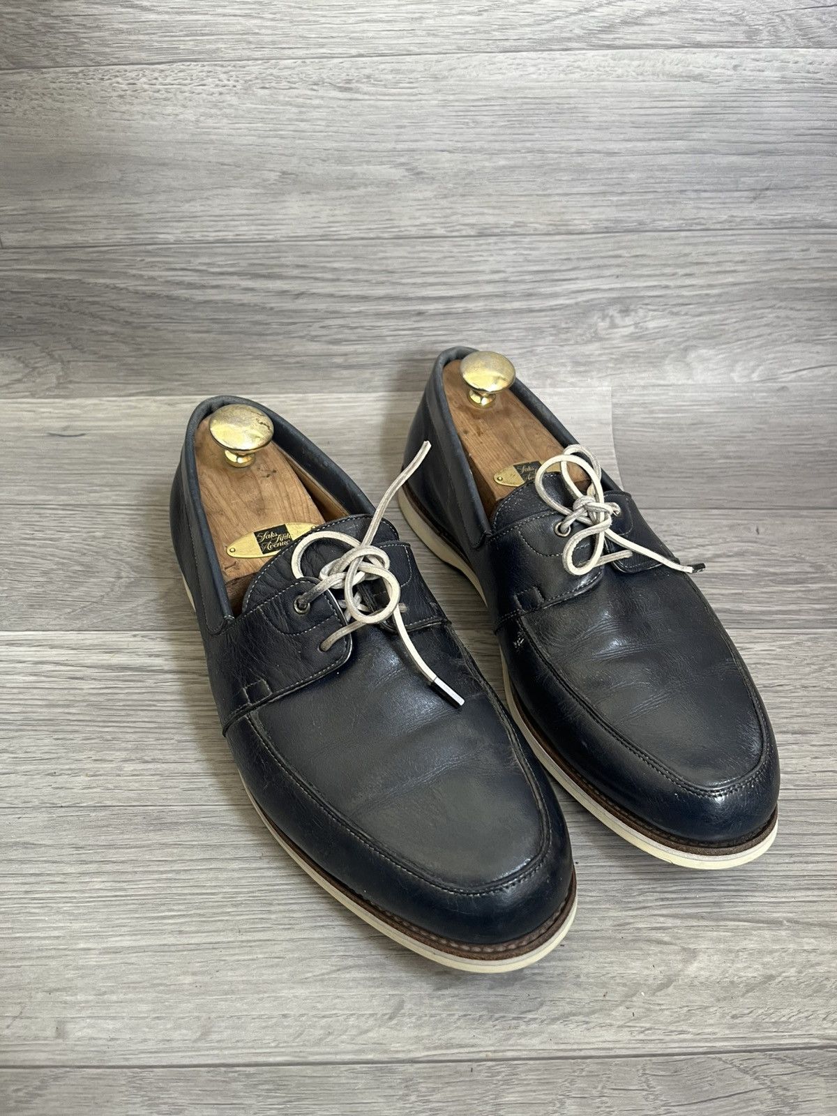 John Lobb John lobb arima blue leather moccasin loafers uk 9EE Size US 10 / EU 43 - 9 Thumbnail