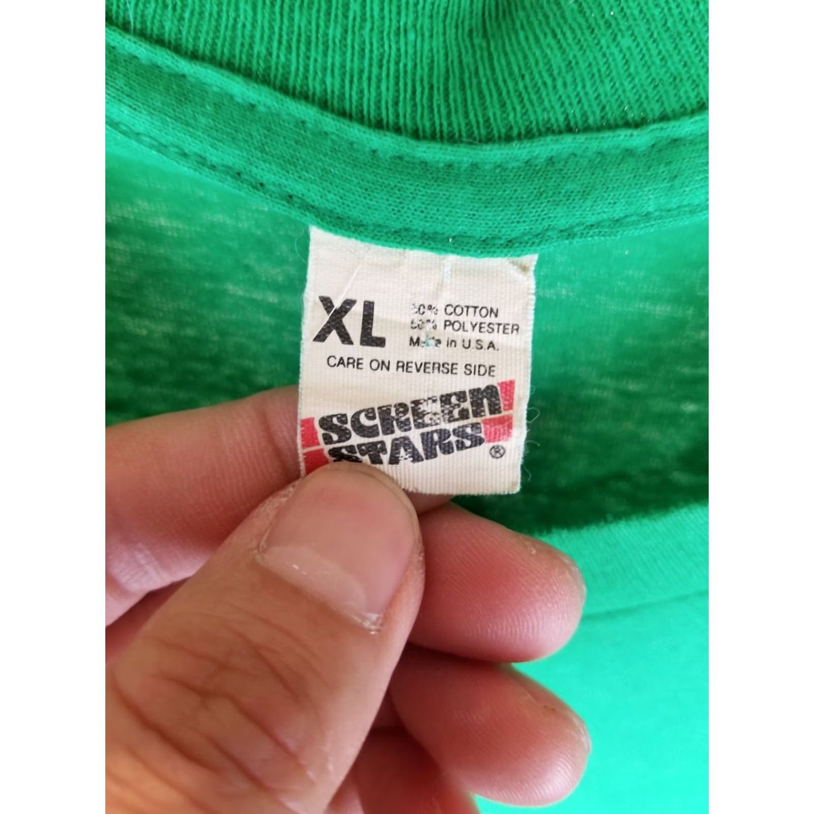 Vintage VINTAGE SCREEN STAR Shirt Mens XL Green PATRICK DAY IRISH SINGLE STITCH Size US XL / EU 56 / 4 - 5 Thumbnail