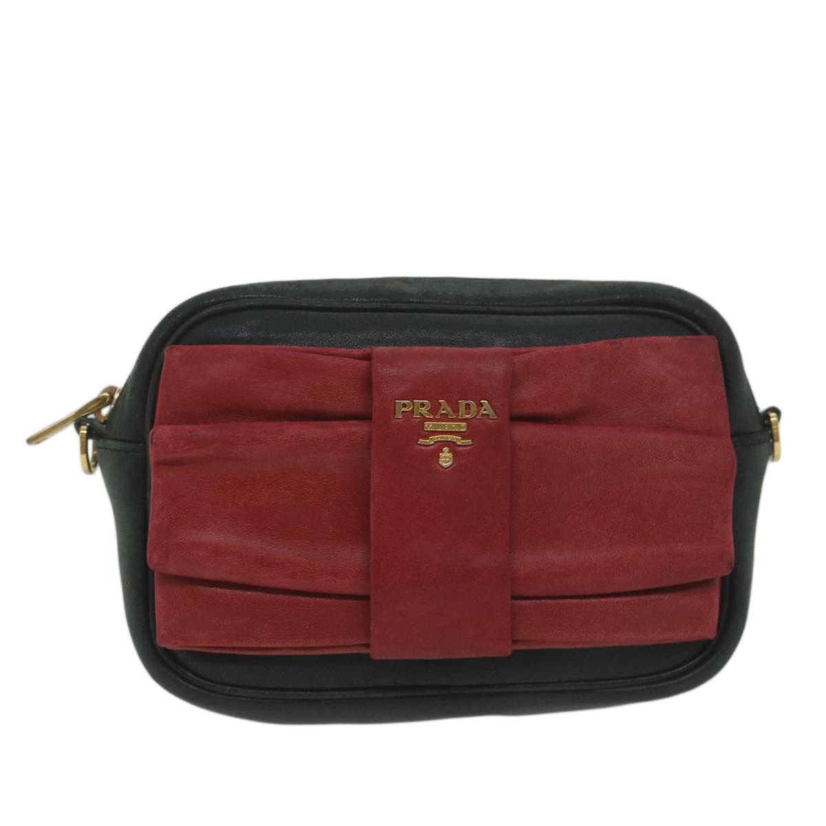 Prada Ribbon Red Leather Clutch Bag (Pre-Owned) Size ONE SIZE - 1 Thumbnail