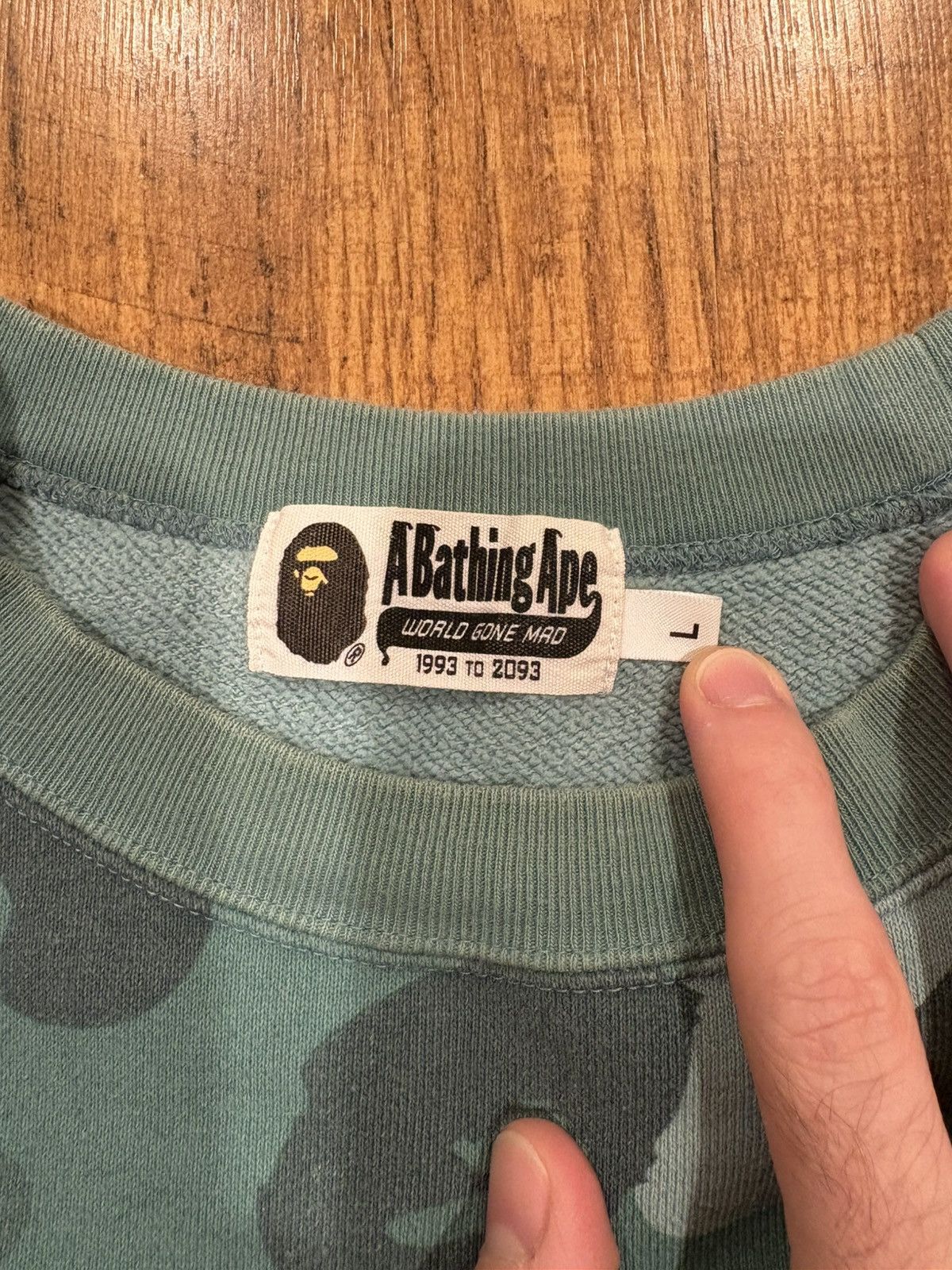 Bape A Bathing Ape Men's L Crewneck Bape Camo Shark Pattern Green Size US L / EU 52-54 / 3 - 6 Thumbnail