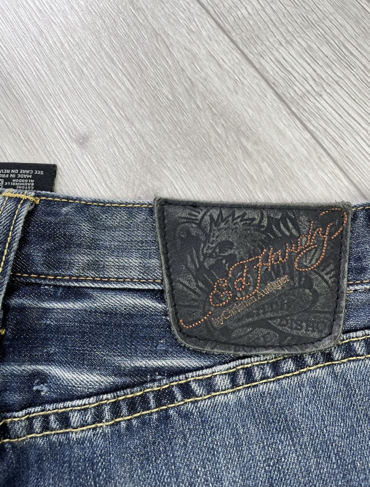 Christian Audigier × Ed Hardy × Vintage Ed Hardy Vintage Classical Distressed Style Jeans Size US 30 / EU 46 - 7 Thumbnail