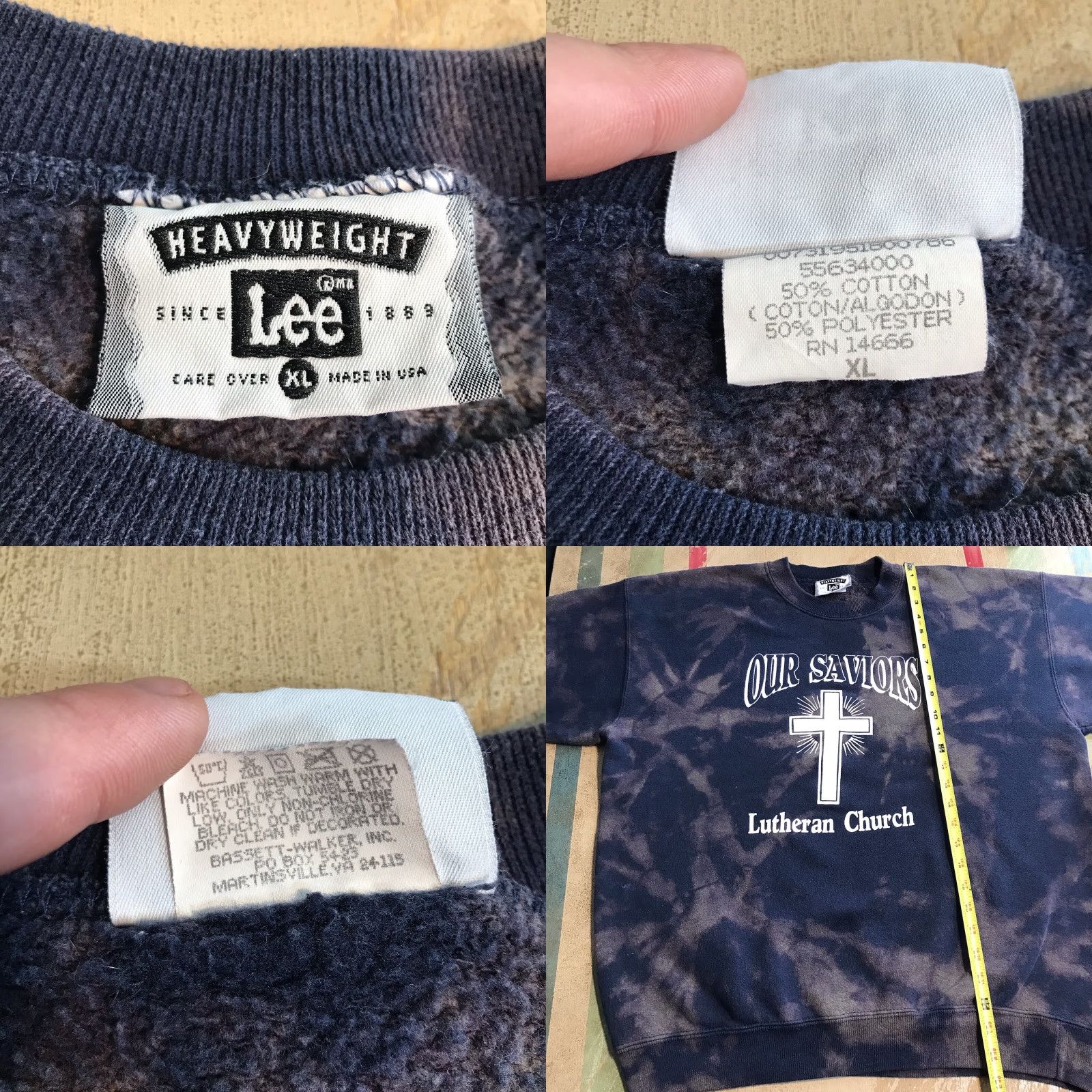 Lee VINTAGE Lee Sweatshirt Crewneck XL Blue Tie Dye Graphic West Haven Church 80s 90s Men Mens Size US XL / EU 56 / 4 - 8 Thumbnail