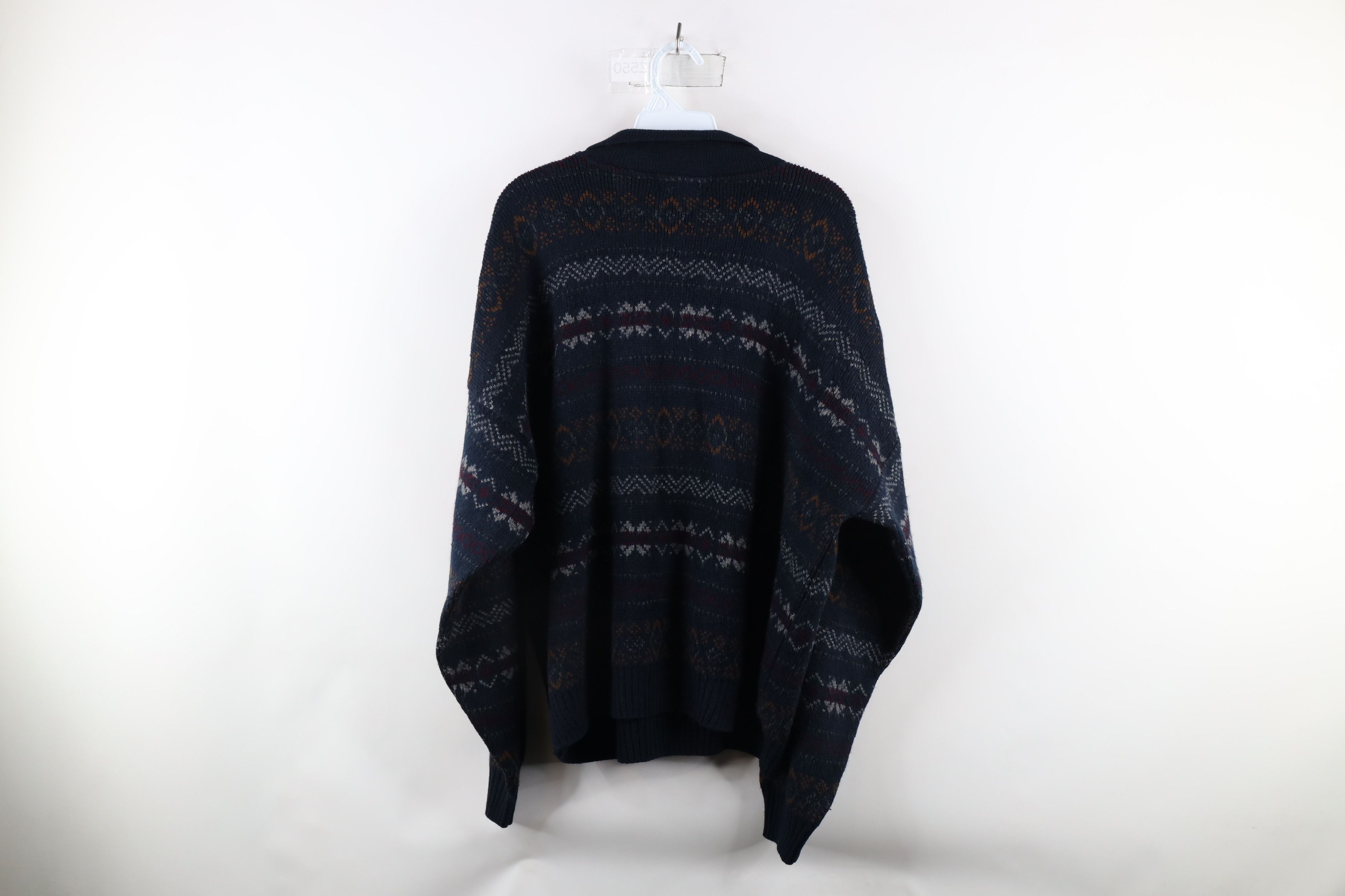 Vintage Vintage 90s Streetwear Isle Knit Collared Pullover Sweater Size US L / EU 52-54 / 3 - 6 Thumbnail