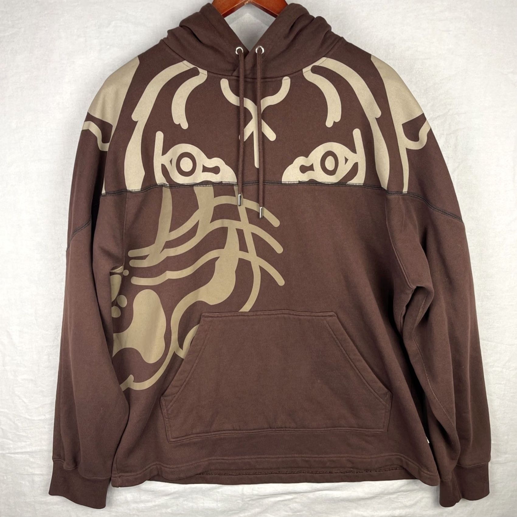 Kenzo KENZO Hoodie Mens Small Brown Oversized Heavyweight Sweatshirt Pullover K-Tiger Size US S / EU 44-46 / 1 - 2 Thumbnail