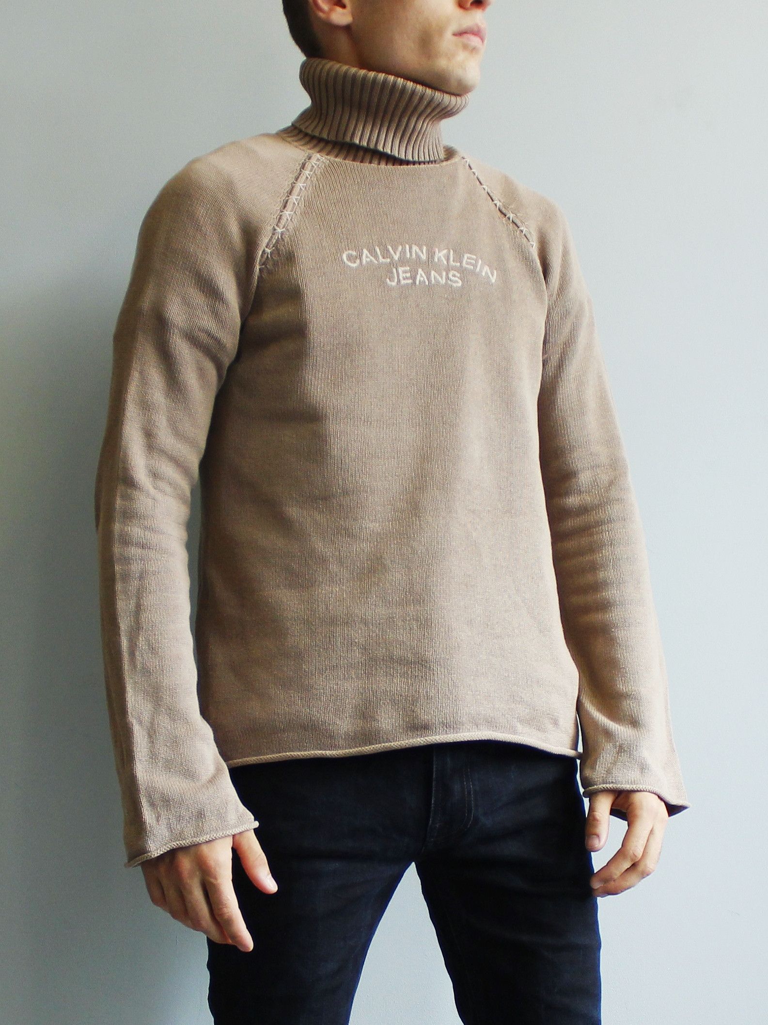 Calvin Klein Calvin Klein Jeans Embroided Logo Knit Sweat Oversize Mens M Size US M / EU 48-50 / 2 - 2 Thumbnail