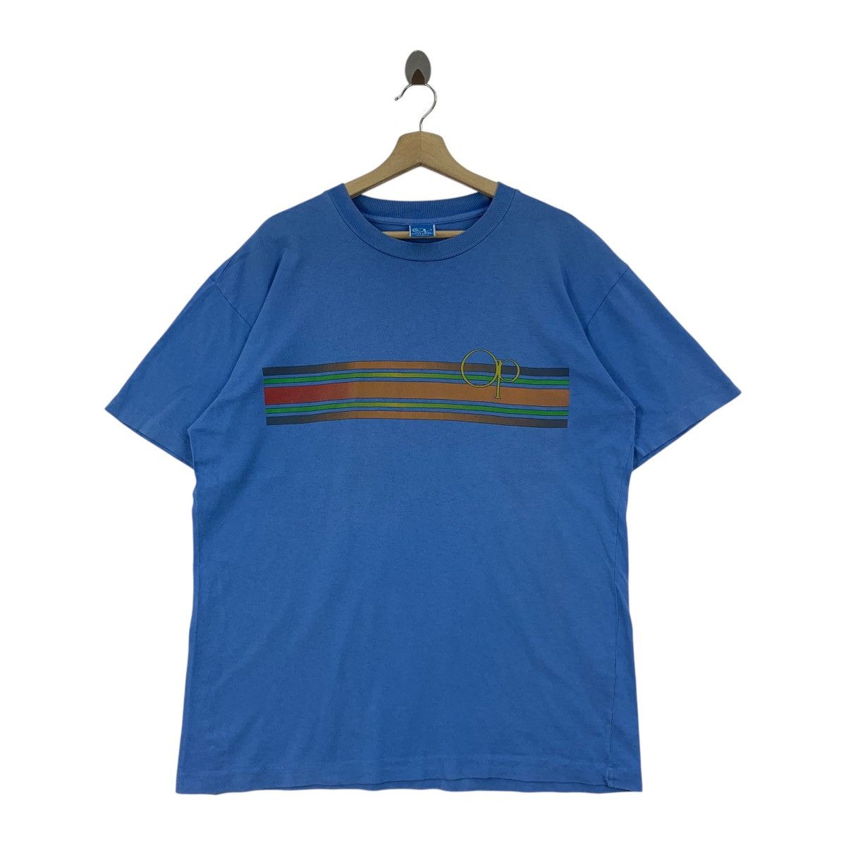 Ocean Pacific OCEAN PACIFIC Surfwear stripe printed blue tee Size US L / EU 52-54 / 3 - 2 Thumbnail