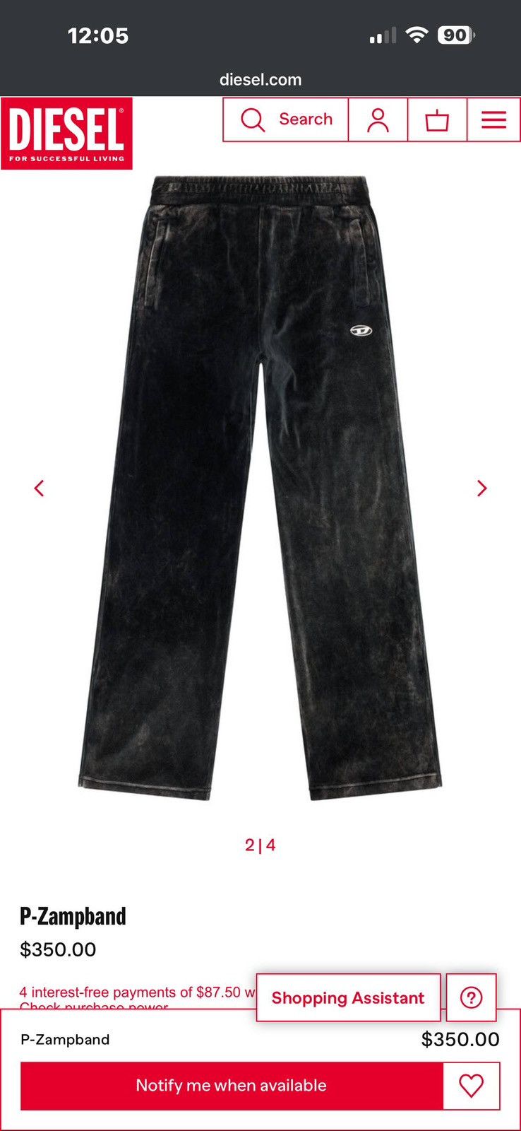 Diesel Diesel Zampband Baggy Sweatpants Size US 32 / EU 48 - 7 Thumbnail